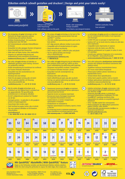 AVERY ZWECKFORM Universal-Etiketten 70x32mm 3479 weiss 2700 Stk./100 Blatt