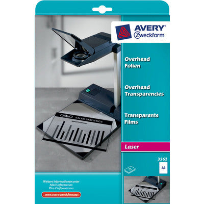 AVERY ZWECKFORM Overhead-Folie A4 3562 0.10mm Laser 25 Blatt
