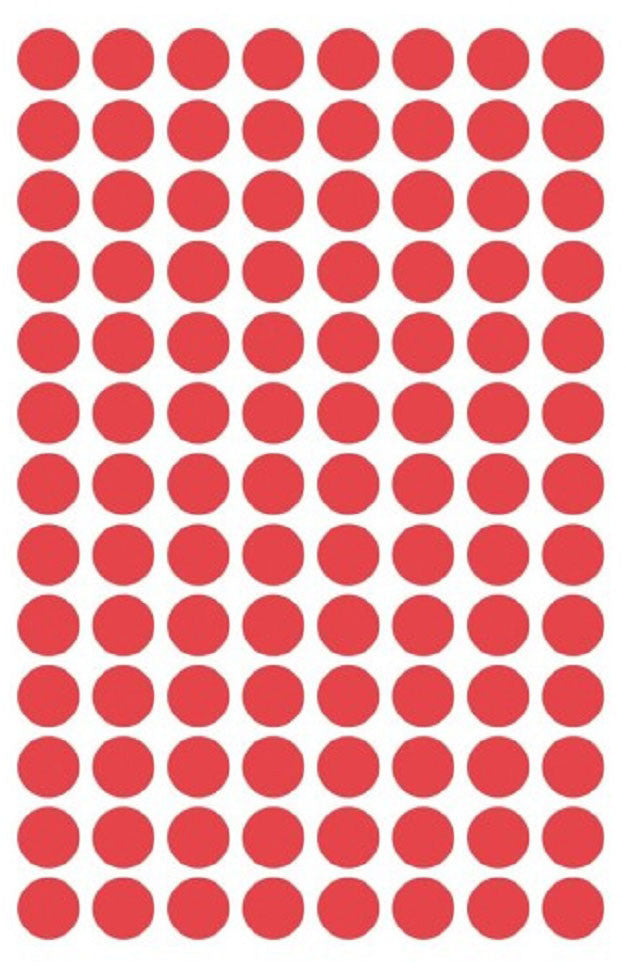 AVERY ZWECKFORM Markierungspunkte 8mm 3589 Rot, ablösbar 4 Blatt