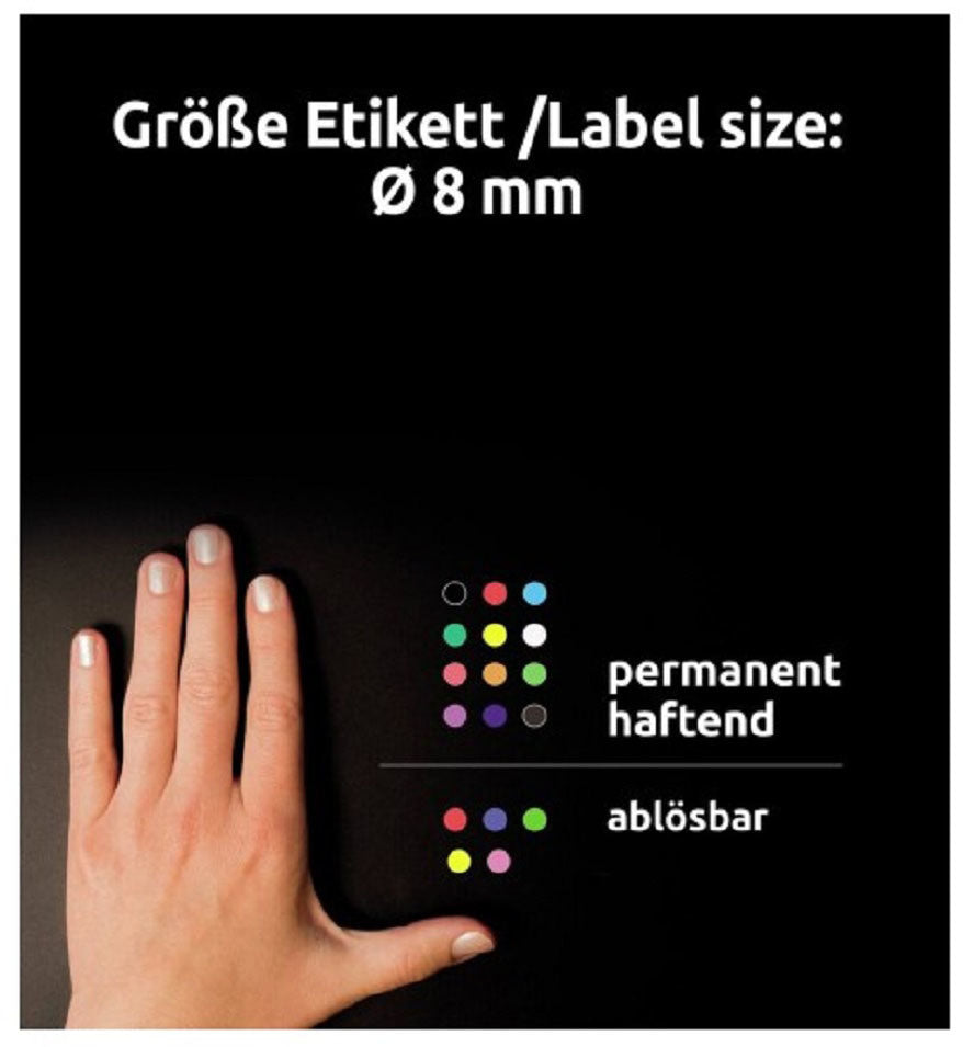 AVERY ZWECKFORM Markierungspunkte 8mm 3591 Blau, ablösbar 4 Blatt