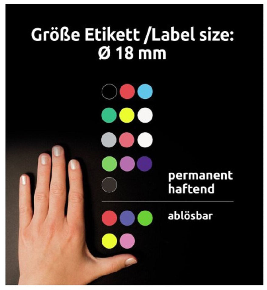 AVERY ZWECKFORM Markierungspunkte 18mm 3596 Blau, ablösbar 4 Blatt