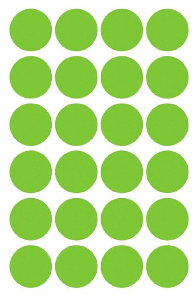 AVERY ZWECKFORM Markierungspunkte 18mm 3597 Grün, ablösbar 4 Blatt