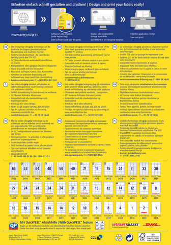 AVERY ZWECKFORM Universal-Etikett. 52,5x29,7mm 3651 weiss 4000 Stk./100 Blatt