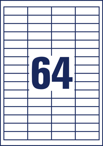 AVERY ZWECKFORM Etiketten 48,5×16,9mm 3667-200 weiss 14080 Stk./200+20 Blatt