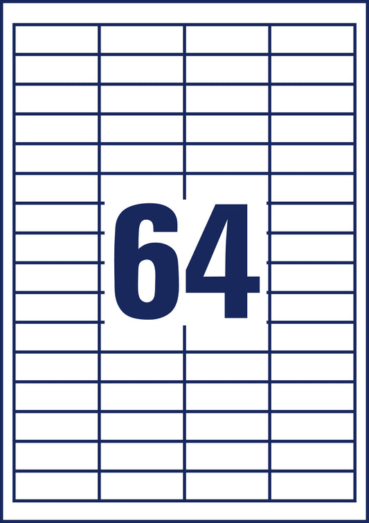 AVERY ZWECKFORM Universal-Etikett. 48.5x16.9mm 3667 weiss 6400 Stk./100 Blatt