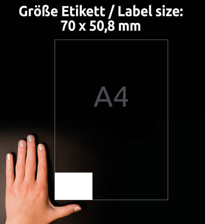 AVERY ZWECKFORM Universal-Etikett. 70x50,8mm 3669 weiss 1500 Stk./100 Blatt