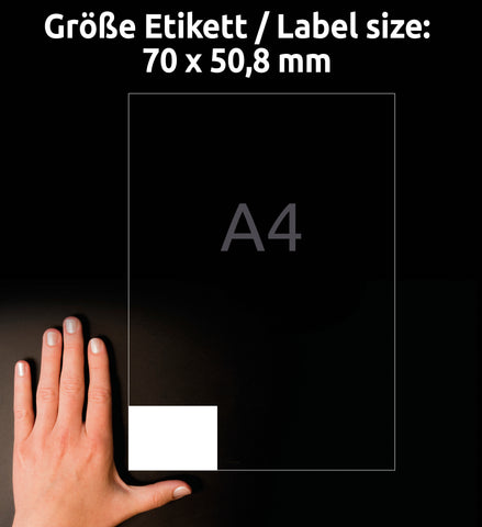 AVERY ZWECKFORM Universal-Etikett. 70x50,8mm 3669 weiss 1500 Stk./100 Blatt