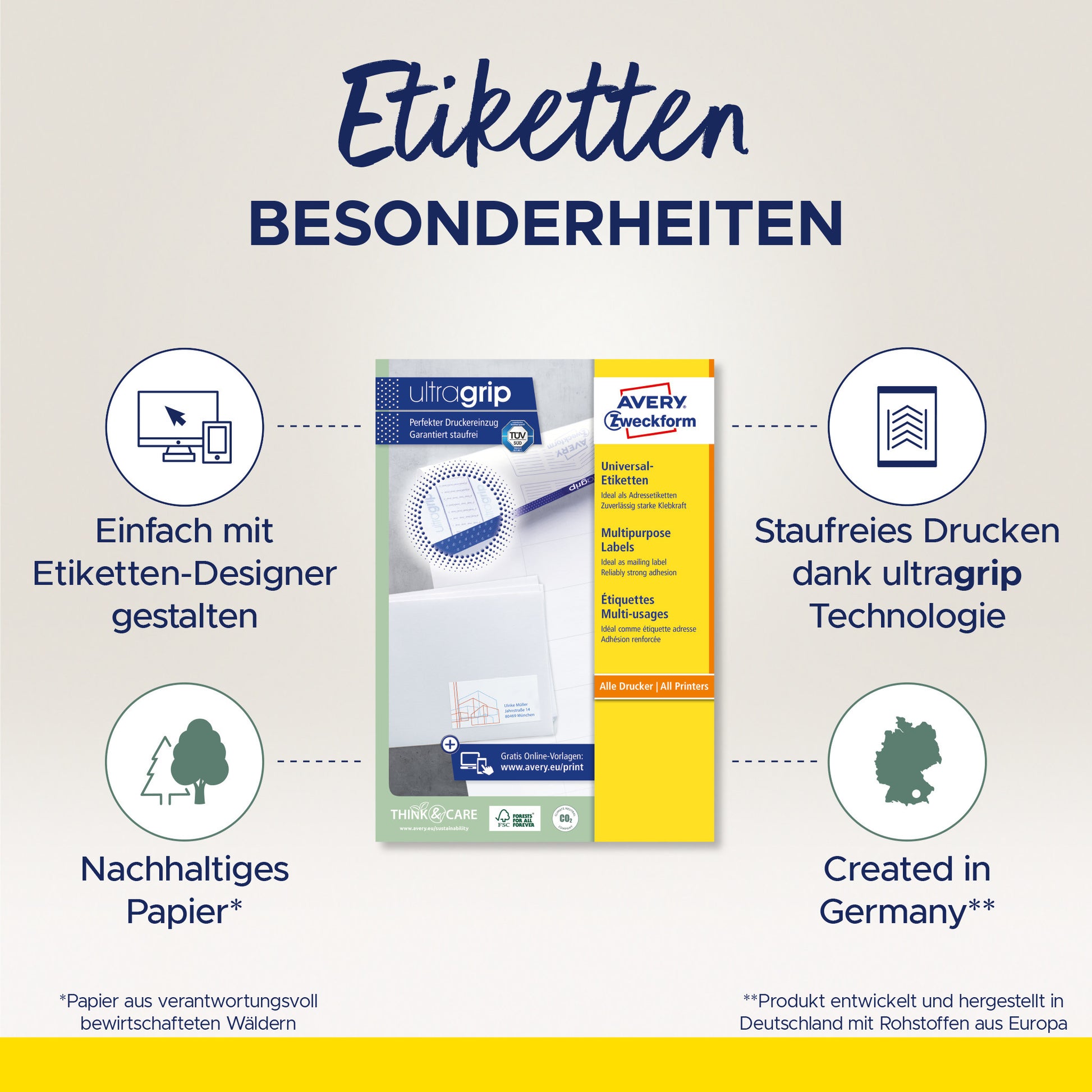 AVERY ZWECKFORM Etiketten (1000 Stück) A4 4780 weiss 1200 Stk./25 + 5 Blatt