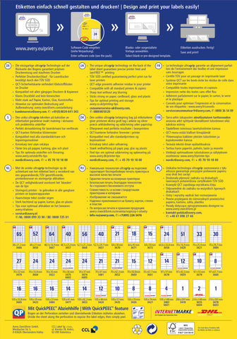 AVERY ZWECKFORM Universal-Etiketten 485x254mm 4780-65 weiss 50+15 Blatt