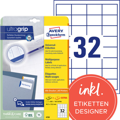 AVERY ZWECKFORM Universal-Etiketten 483x338mm 4789 weiss 30 Blatt
