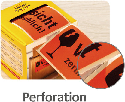 AVERY ZWECKFORM Warnetiketten 100x50mm 7211 neonrot 200 Stück