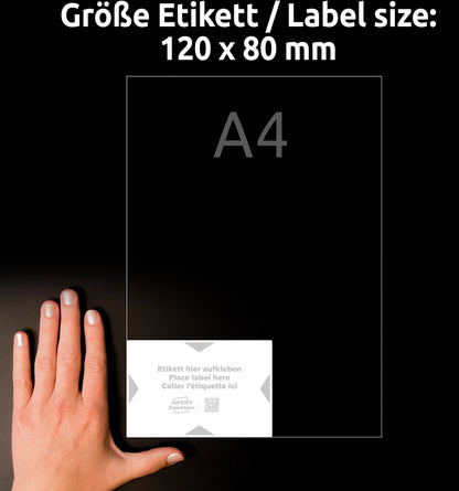 AVERY ZWECKFORM Träger-Etiketten 120x80mm 8001-5 hellgrau 20 Stk./5 Blatt