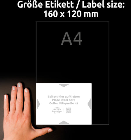 AVERY ZWECKFORM Träger-Etiketten 160x120mm 8002-5 hellgrau 10 Stk./5 Blatt