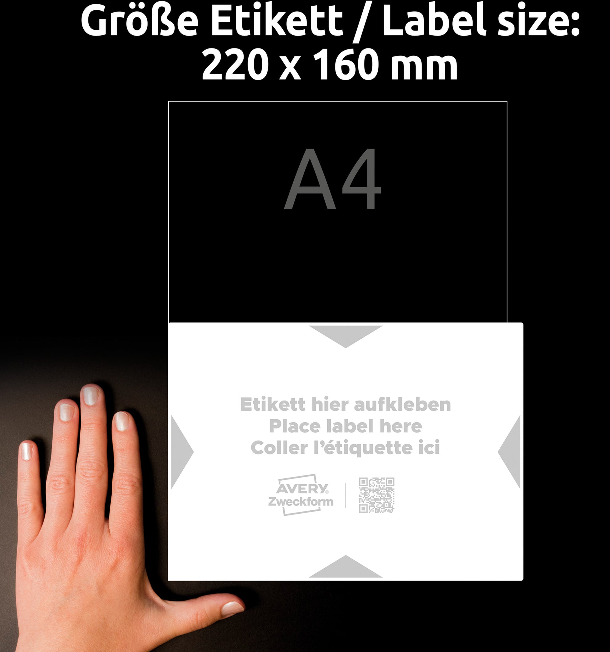 AVERY ZWECKFORM Träger-Etiketten 220x160mm 8003-5 hellgrau 5 Stk./5 Blatt