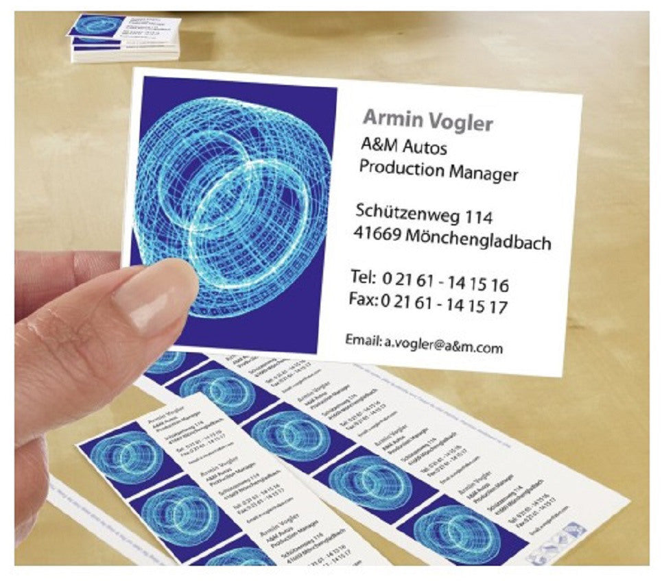 AVERY ZWECKFORM Prof. Visitenkarten Univer. A4 C32010-10 185g matt 10 Blatt