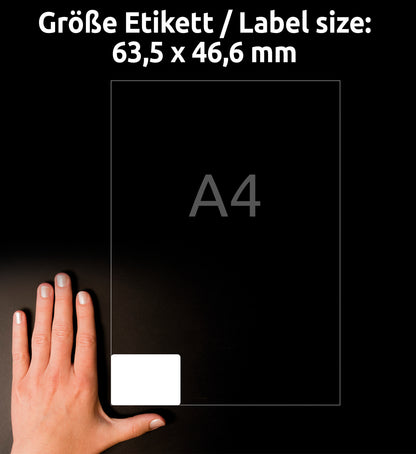 AVERY ZWECKFORM Etiketten 63,5x46,6mm C6080-10 weiss, grossy 150 Stück