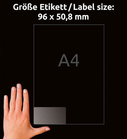 AVERY ZWECKFORM Etiketten 96x50,8mm J4722-25 transparent 250 Stück