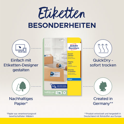 AVERY ZWECKFORM Adressetiketten 99,1x67,7mm J8165-25 weiss 200 Stück