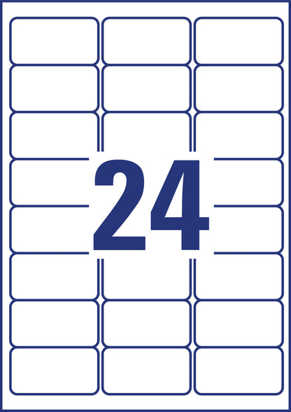 AVERY ZWECKFORM Folienetiketten 63,5x33,9mm L4773REV-20 weiss-non-perm.480 St./20 Bl.