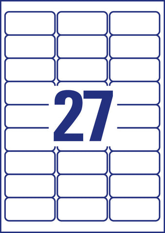 AVERY ZWECKFORM Namensetiketten 63.5x29.6mm L4784-20 Laser, weiss 20Bl./27Stk.