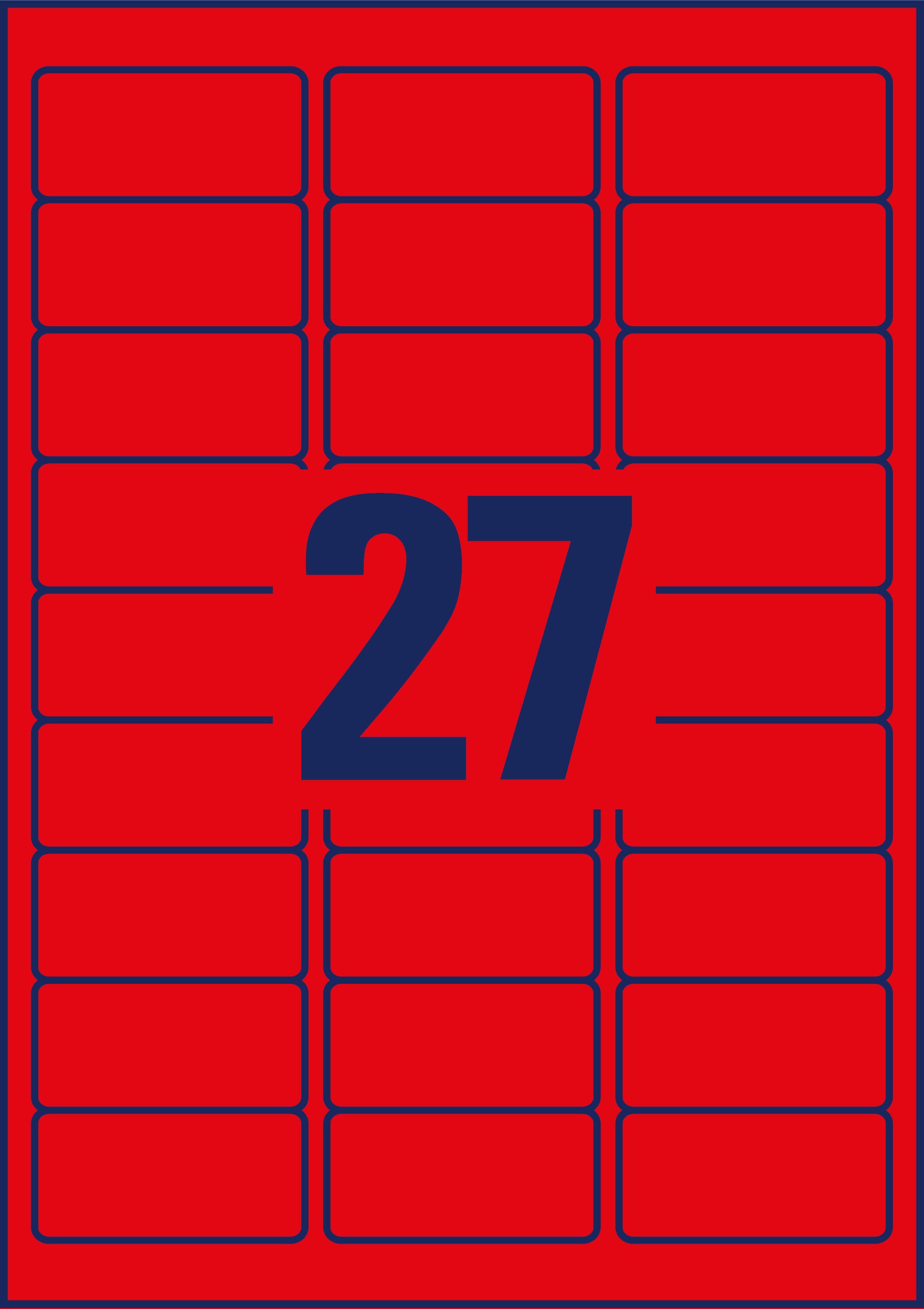 AVERY ZWECKFORM Etiketten 63,5x29,6mm L6003-25 rot,non-perm. 675 Stk./25 Bl.