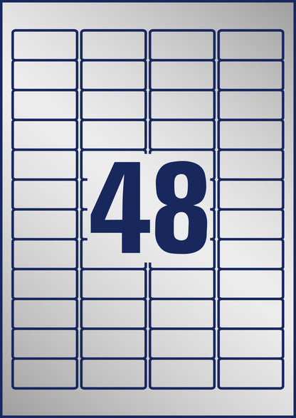 AVERY ZWECKFORM Etiketten Typenschild silber L60098 8 Blatt 45,7x21,2mm