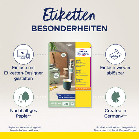 AVERY ZWECKFORM Etiketten 10mm L6019REV2 weiss 7875 Stück