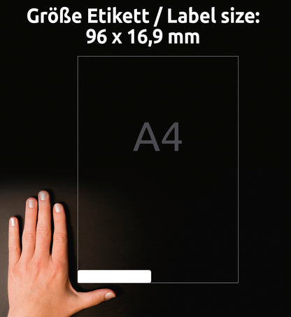 AVERY ZWECKFORM Etiketten 96x16,9mm L6031REV2 weiss 960 Stk./25 + 5 Blatt