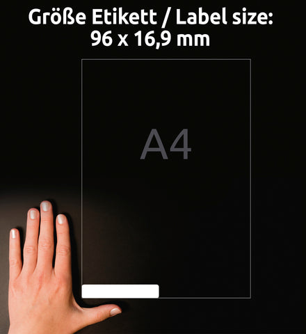 AVERY ZWECKFORM Etiketten 96x16,9mm L6031REV2 weiss 960 Stk./25 + 5 Blatt