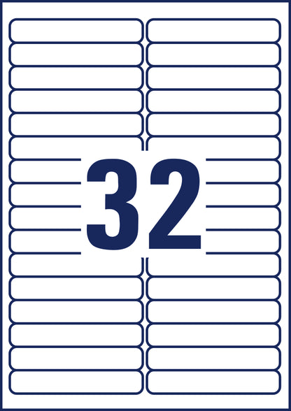 AVERY ZWECKFORM Etiketten 96x16,9mm L6031REV2 weiss 960 Stk./25 + 5 Blatt