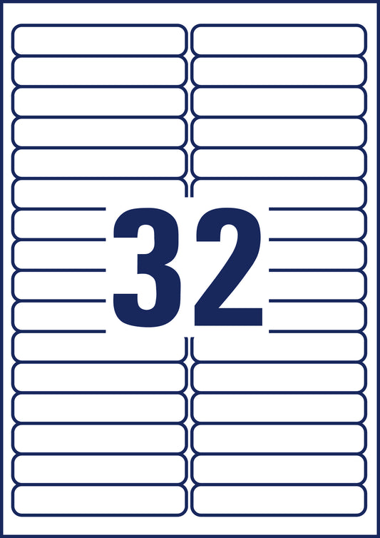 AVERY ZWECKFORM Etiketten 96x16,9mm L6031REV2 weiss 960 Stk./25 + 5 Blatt