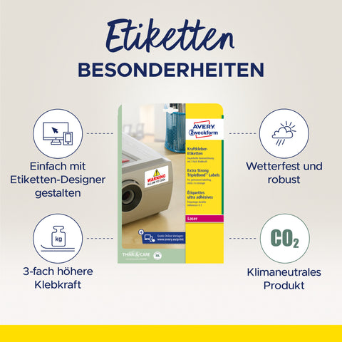 AVERY ZWECKFORM Etiketten 45,7×25,4mm L6140-20 Kraft 800 Stück