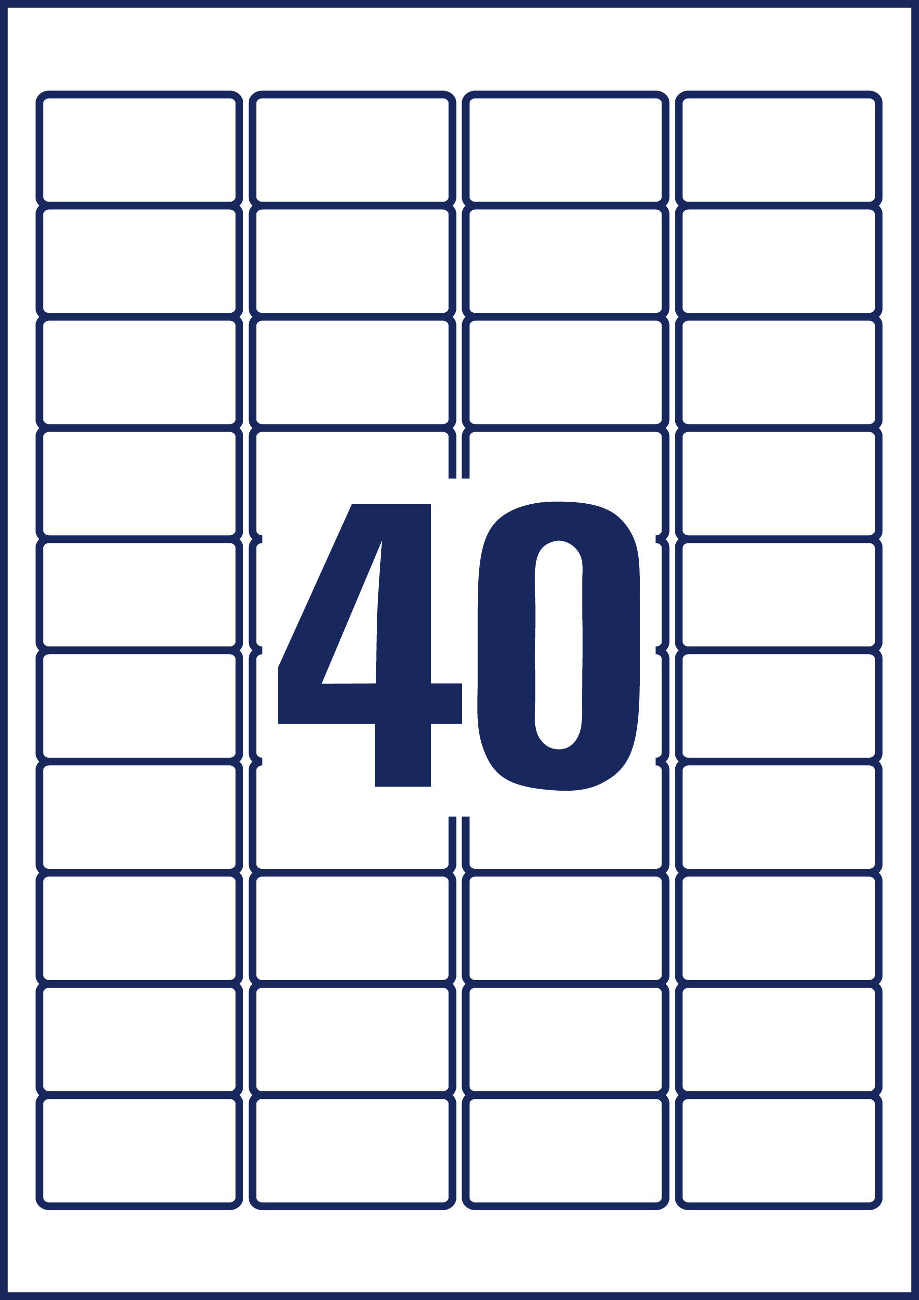 AVERY ZWECKFORM Etiketten 45,7×25,4mm L6145-20 non perm. 800 Stück