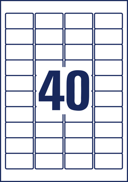 AVERY ZWECKFORM Etiketten 45,7×25,4mm L6145-20 non perm. 800 Stück