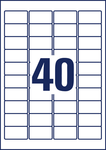 AVERY ZWECKFORM Etiketten 45,7×25,4mm L6145-20 non perm. 800 Stück