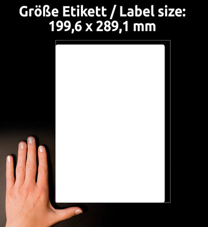 AVERY ZWECKFORM Versandetiketten 199,6x289,1mm L7167-100 weiss 100 Stk./100 Blatt