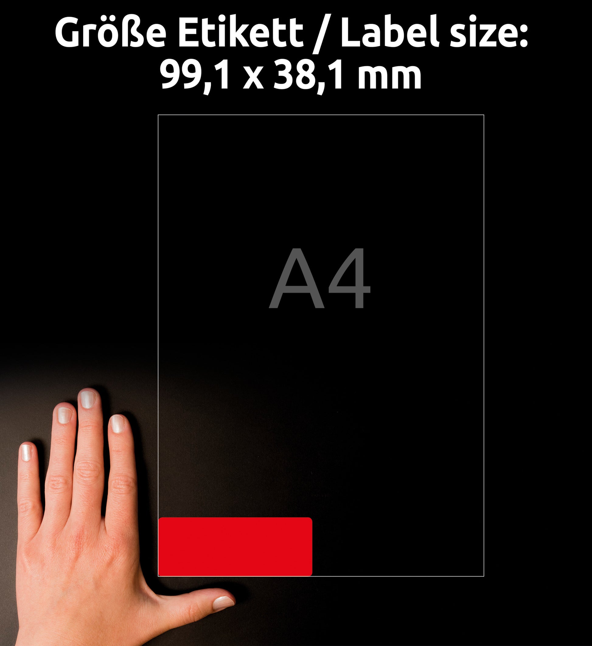 AVERY ZWECKFORM Etiketten 99,1x38,1mm L7263R-25 rot 350 Stück