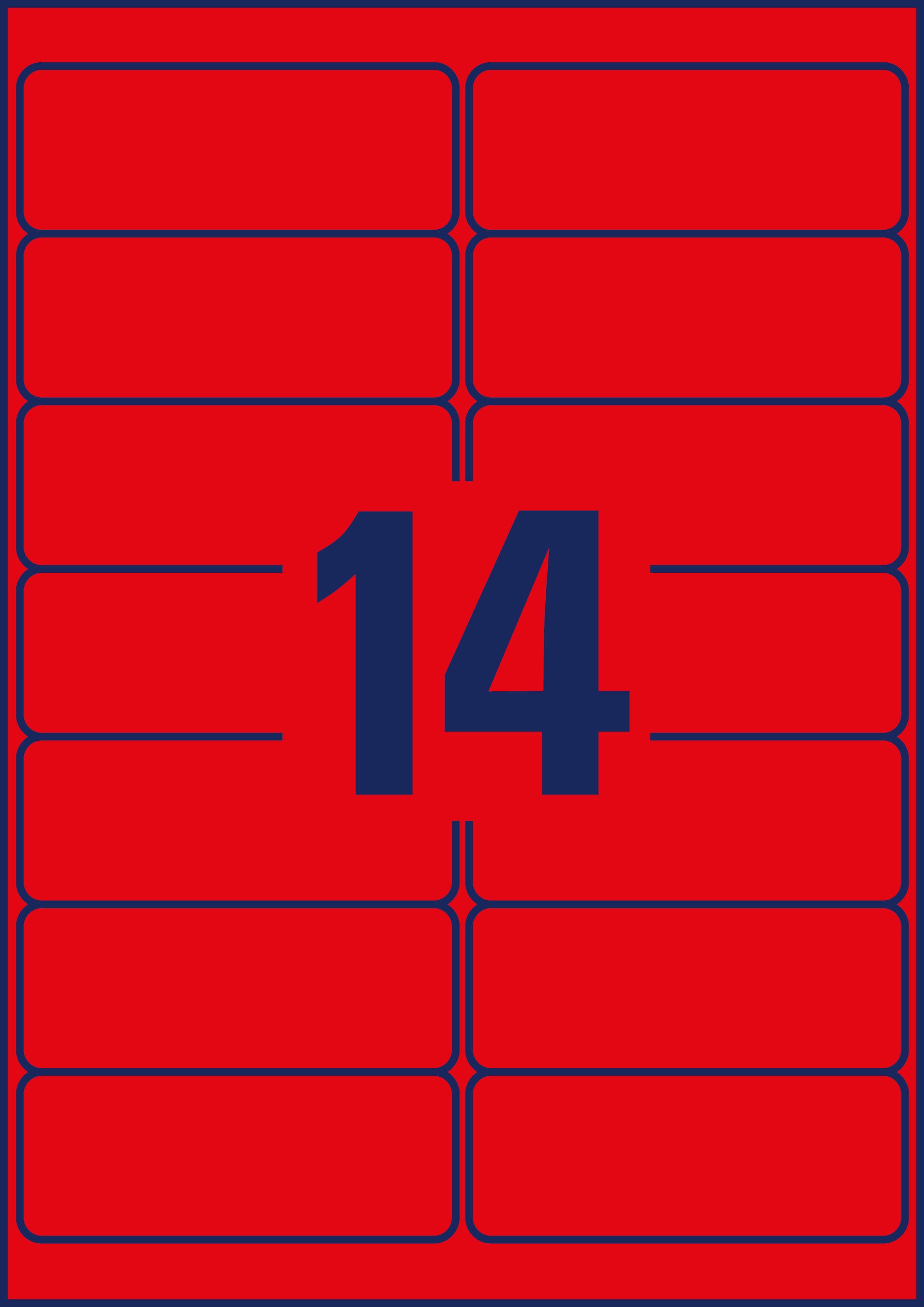 AVERY ZWECKFORM Etiketten 99,1x38,1mm L7263R-25 rot 350 Stück