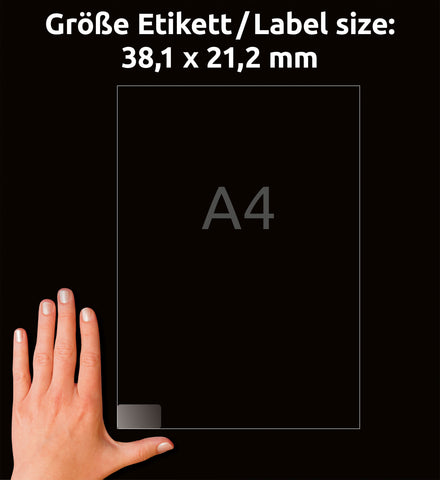 AVERY ZWECKFORM Adress-Etik. Laser 38x21,2mm L7551-25 transparent 1625 St./25 Blatt