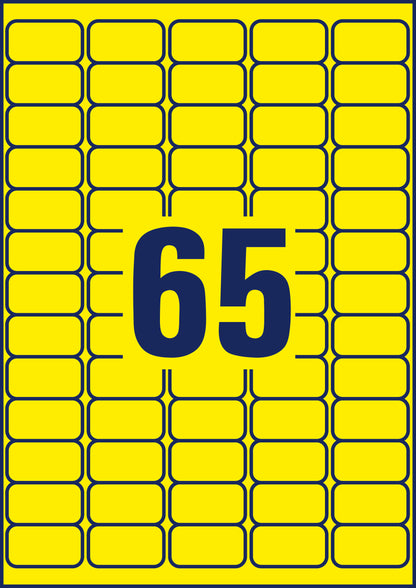 AVERY ZWECKFORM Etiketten 38,1x21,2mm L7651Y-25 gelb 1625 Stück