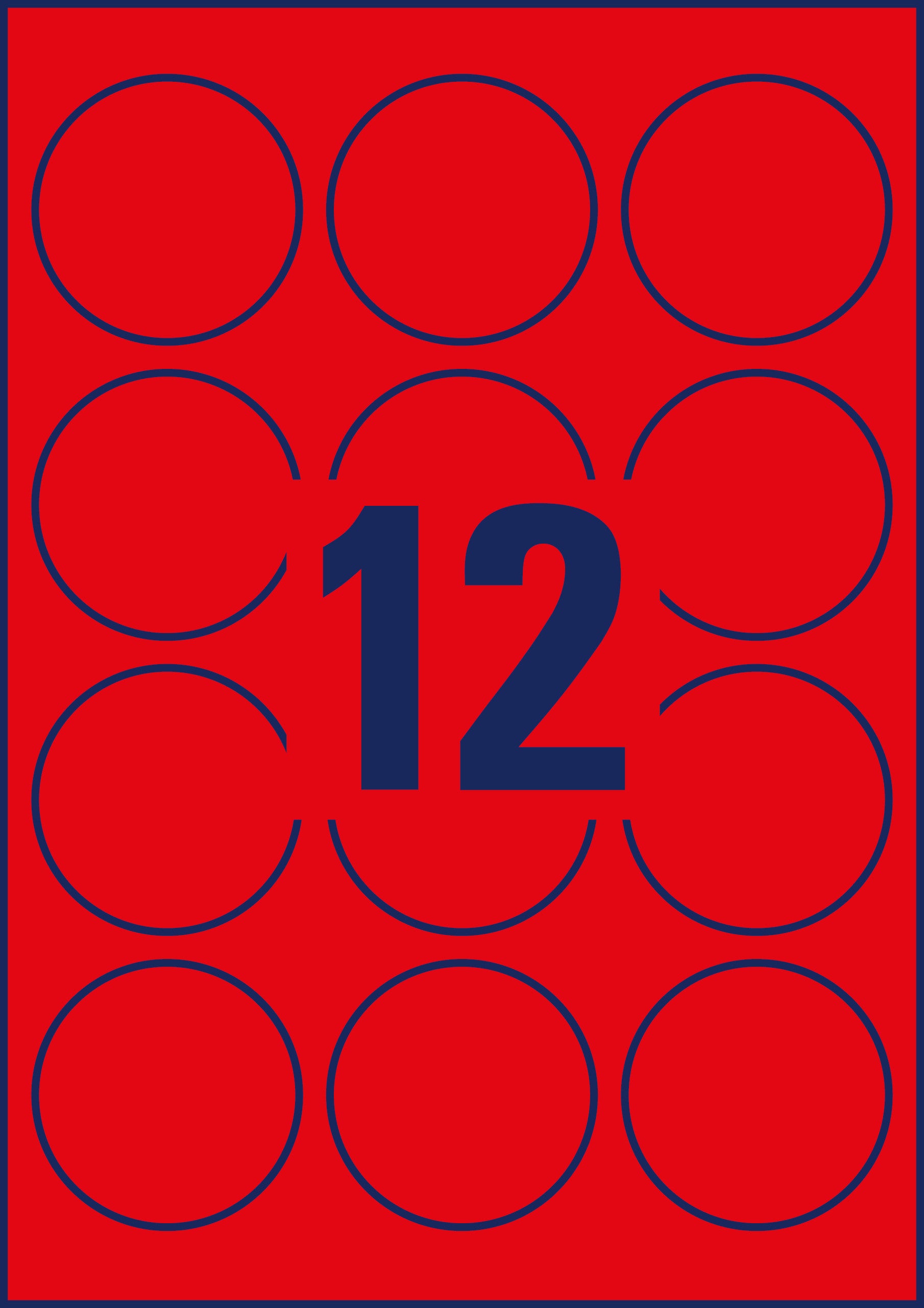 AVERY ZWECKFORM Etiketten 63,5mm L7670R-25 rot 300 Stück