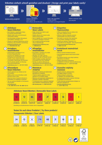 AVERY ZWECKFORM Etiketten 63,5mm L7670R-25 rot 300 Stück
