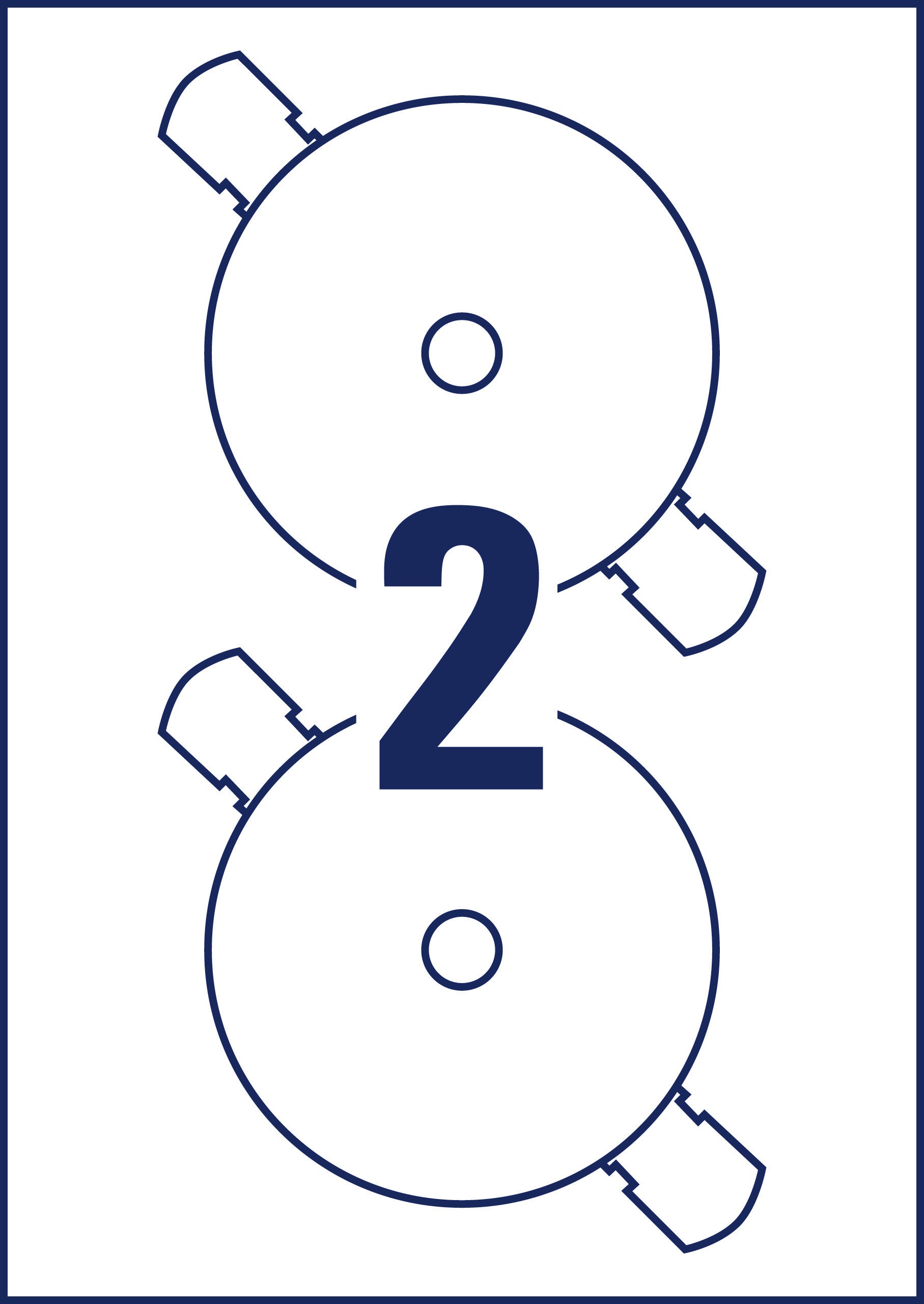 AVERY ZWECKFORM CD-Etiketten Supersize 117mm L7760-25 weiss, glossy 50 Stück