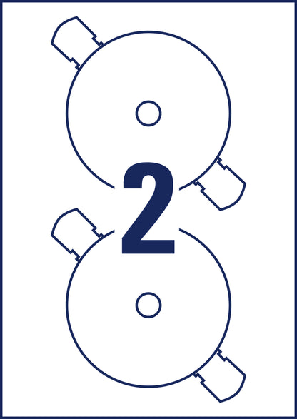 AVERY ZWECKFORM CD-Etiketten Supersize 117mm L7760-25 weiss, glossy 50 Stück