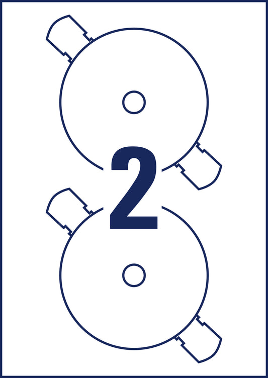 AVERY ZWECKFORM CD-Etiketten Supersize 117mm L7760-25 weiss, glossy 50 Stück