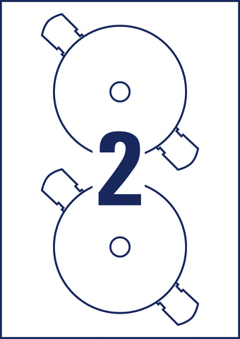 AVERY ZWECKFORM CD-Etiketten Supersize 117mm L7760-25 weiss, glossy 50 Stück