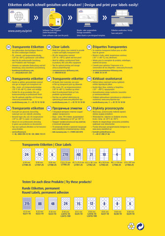 AVERY ZWECKFORM Etiketten 45,7x25,4mm L7781-25 transparent 1000 Stück