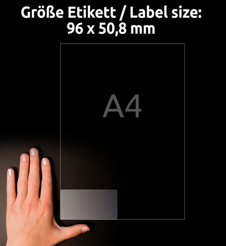 AVERY ZWECKFORM Etiketten 96x50,8mm L7783-25 glasklar 250 Stück