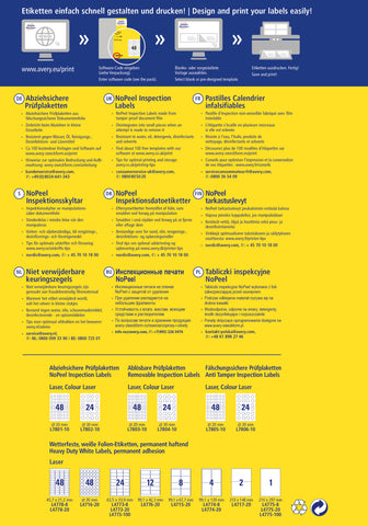 AVERY ZWECKFORM Prüfplaketten A4 , 30mm L7802-10 weiss, non-perm. 10 Bl.240Stk.