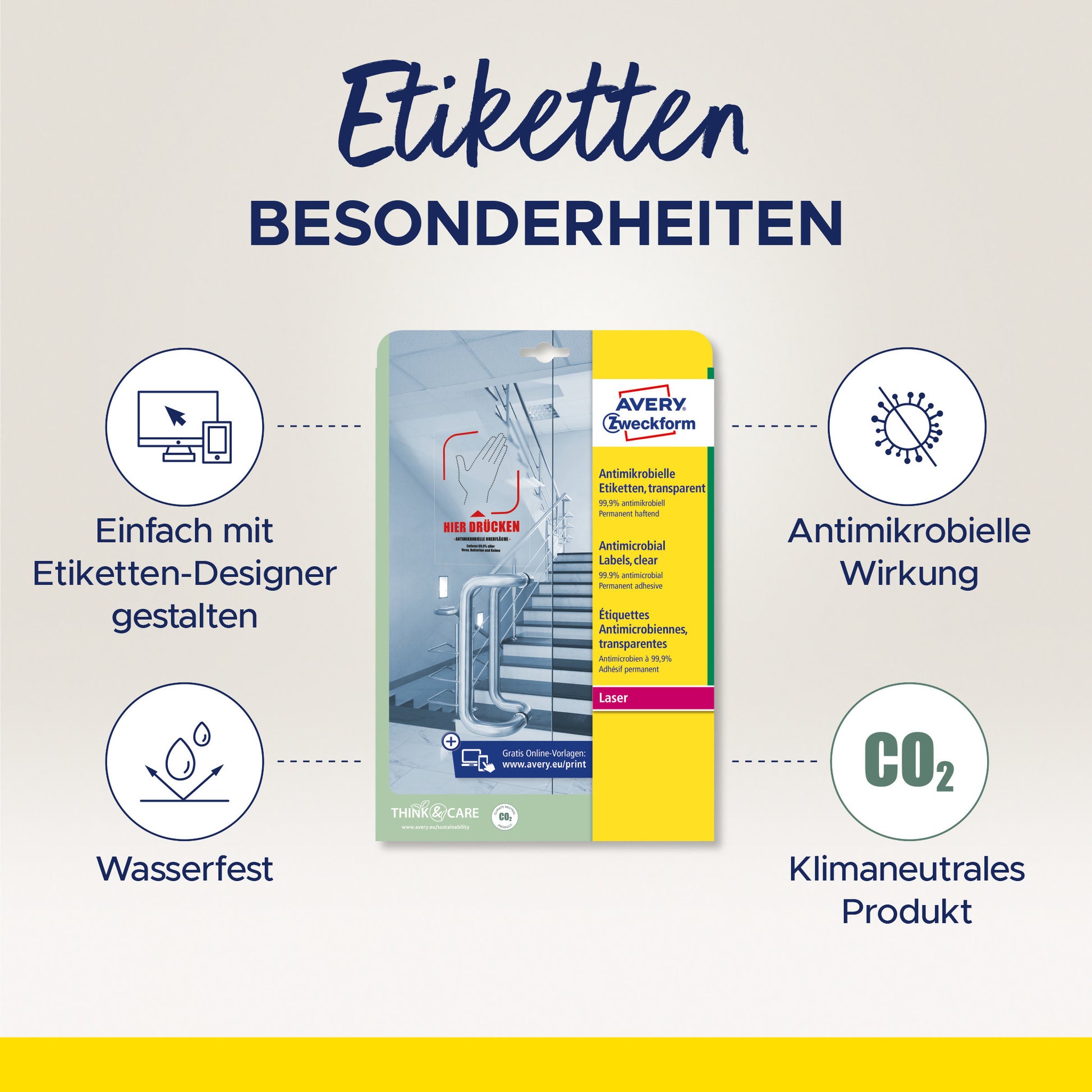 AVERY ZWECKFORM Etiketten L8012-10 Antimic. 210x148mm transp.